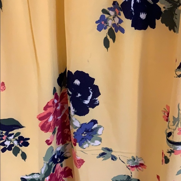 🌻Bobeau NWOT Yellow Ruched Sleeve Floral Dress🌻 - Picture 8 of 8